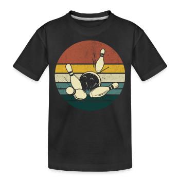 Bowling - Kinder Premium Bio T-Shirt - Schwarz - Vorne