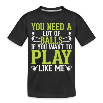 Golf Golfer - Kids' Premium Organic T-Shirt - black - Front