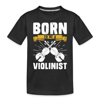 Violine Violinist - Kinder Premium Bio T-Shirt - Schwarz - Vorne