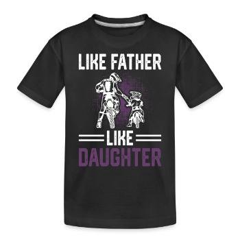 Motocross Père et fille - T-shirt bio Premium Enfant - noir - Devant