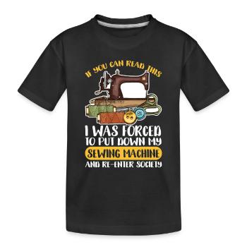 Nähmaschine Handarbeit Nähen Hobby Schneiderin - Kinder Premium Bio T-Shirt - Schwarz - Vorne