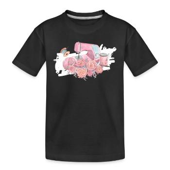 Nähmaschine Handarbeit Nähen Hobby Schneiderin - Kinder Premium Bio T-Shirt - Schwarz - Vorne