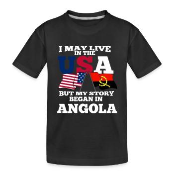 Angola Usa - Kinder Premium Bio T-Shirt - Schwarz - Vorne