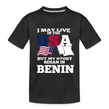 Bénin États-Unis - T-shirt bio Premium Enfant - noir - Devant