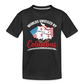 Von Kolumbus entdeckte Welten Indigene - Kinder Premium Bio T-Shirt - Schwarz - Vorne