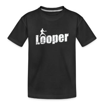 Looper Frisbee - Kids' Premium Organic T-Shirt - black - Front
