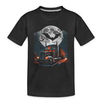 Semi-remorque effrayante d’Halloween pour camion - T-shirt bio Premium Enfant - noir - Devant