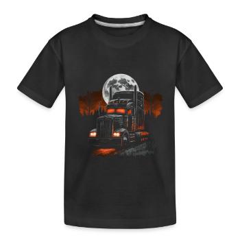 Semi-remorque effrayante d’Halloween pour camion - T-shirt bio Premium Enfant - noir - Devant