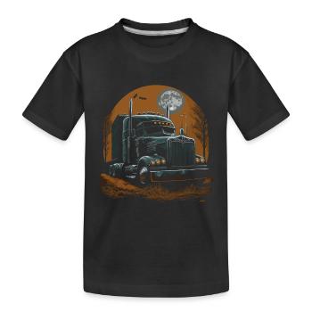 Semi-remorque effrayante d’Halloween pour camion - T-shirt bio Premium Enfant - noir - Devant