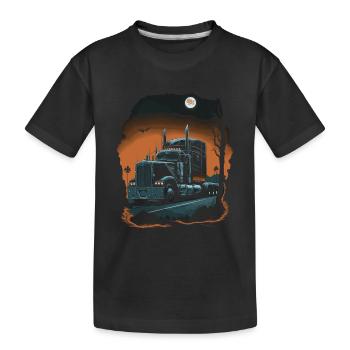 Semi-remorque effrayante d’Halloween pour camion - T-shirt bio Premium Enfant - noir - Devant