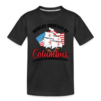 Von Kolumbus entdeckte Welten Indigene - Kinder Premium Bio T-Shirt - Schwarz - Vorne