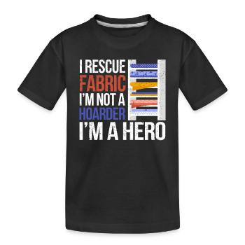 I Rescue Fabric Sewing Sewer Sewist Tailor - Kinder Premium Bio T-Shirt - Schwarz - Vorne