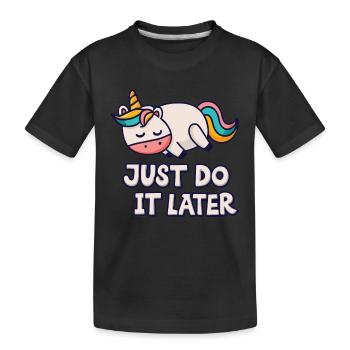 Einhorn Dickes Einhorn Einhorn Chillen Entspannen - Kinder Premium Bio T-Shirt - Schwarz - Vorne