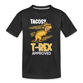 T-rex Taco Lovers Mexican Food - Kids' Premium Organic T-Shirt - black - Front