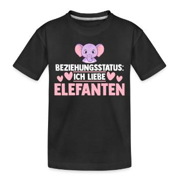 Elefant Elefanten - Kinder Premium Bio T-Shirt - Schwarz - Vorne