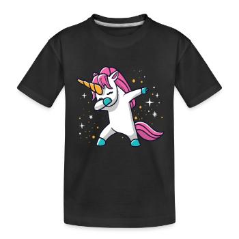 Dabbing Licorne Licorne Dab Dabbing Trend Dance - T-shirt bio Premium Enfant - noir - Devant