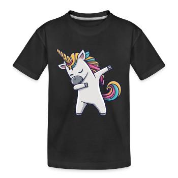 Dabbing Licorne Licorne Dab Dabbing Trend Dance - T-shirt bio Premium Enfant - noir - Devant