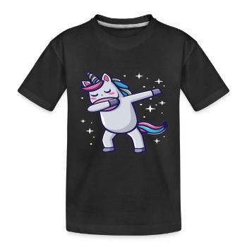 Dabbing Licorne Licorne Dab Dabbing Trend Dance - T-shirt bio Premium Enfant - noir - Devant