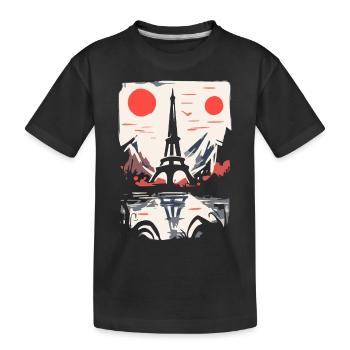 Japon Red Sun et Paris - T-shirt bio Premium Enfant - noir - Devant