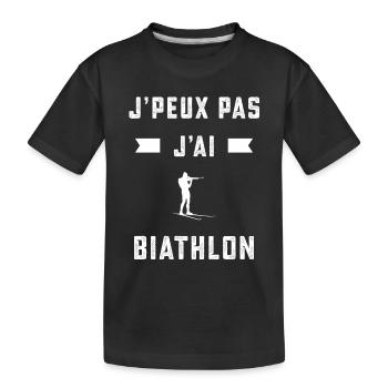 je peux pas j'ai biathlon biathlète cadeau - T-shirt bio Premium Enfant - noir - Devant