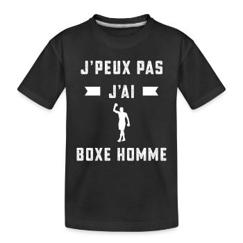 je peux pas j'ai boxe homme boxeur cadeau - T-shirt bio Premium Enfant - noir - Devant