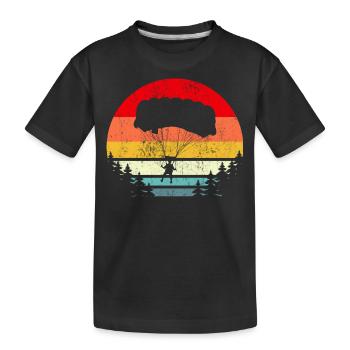 Paragliding Gleitschirmfliegen - Kinder Premium Bio T-Shirt - Schwarz - Vorne