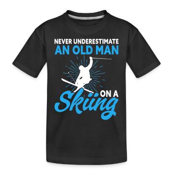 Ski Skiing Skiers - Kids' Premium Organic T-Shirt - black - Front