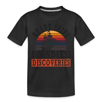 Brave Ships - Découvertes illimitées - Kolumb - T-shirt bio Premium Enfant - noir - Devant