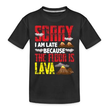 Ground Is Lava Volcano Lover Volcano Games - Kids' Premium Organic T-Shirt - black - Front