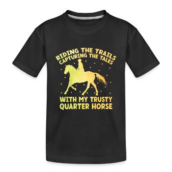 American Quarter Horse Equestrian Horse Lover Hors - T-shirt bio Premium Enfant - noir - Devant