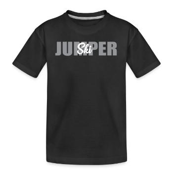 Skispringer - Kinder Premium Bio T-Shirt - Schwarz - Vorne