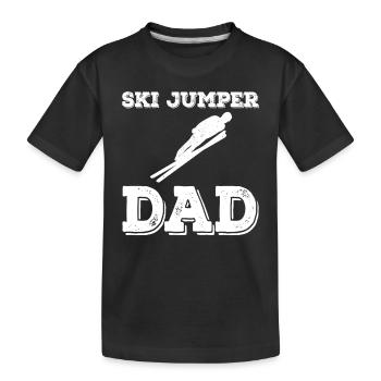 Sauteur à ski Papa Shirt Saut à ski Hommes - T-shirt bio Premium Enfant - noir - Devant