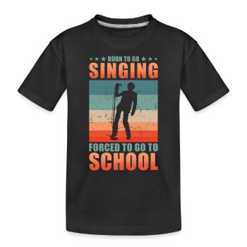 Chanteur né pour aller chanter - T-shirt bio Premium Enfant - noir - Devant