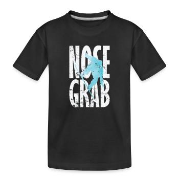 Nose Grab Snowboard - Kinder Premium Bio T-Shirt - Schwarz - Vorne