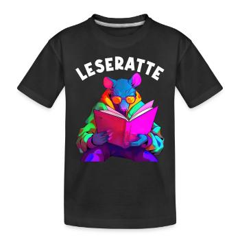 Leidenschaftlicher Leser Leserin Leseratte - Kinder Premium Bio T-Shirt - Schwarz - Vorne