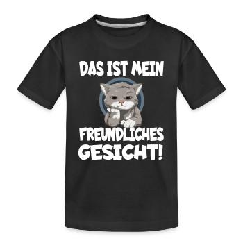 Das ist mein freundliches Gesicht - Kinder Premium Bio T-Shirt - Schwarz - Vorne