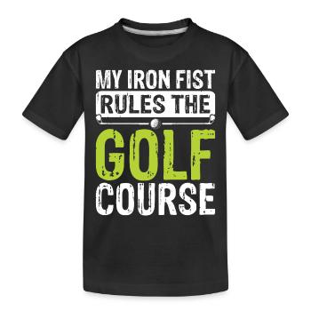 Golf Golfer - Kids' Premium Organic T-Shirt - black - Front
