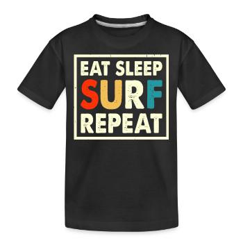 Surfen Surfer - Kinder Premium Bio T-Shirt - Schwarz - Vorne