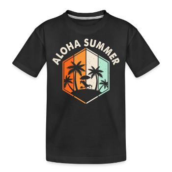 Aloha Summer - Kinder Premium Bio T-Shirt - Schwarz - Vorne