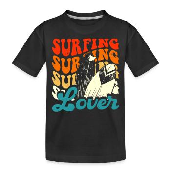 Surfing Surfer - Kids' Premium Organic T-Shirt - black - Front