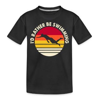 Flotteur de natation - T-shirt bio Premium Enfant - noir - Devant