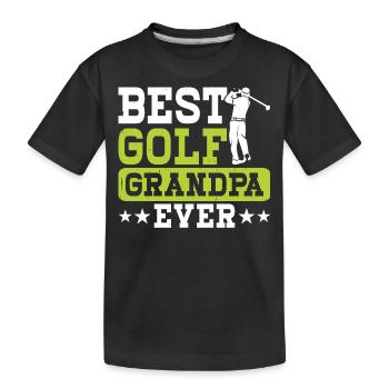 Grand-père golfeur de golf - T-shirt bio Premium Enfant - noir - Devant