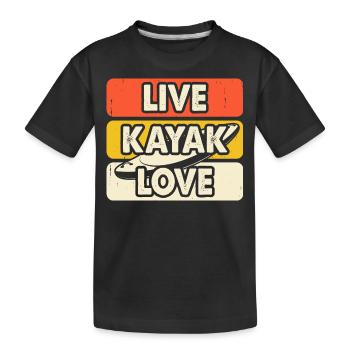 Kajak Kajakfahrer Kajaker - Kinder Premium Bio T-Shirt - Schwarz - Vorne