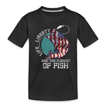 Leben Freiheit Und Die Verfolgung Von Fisch - Kinder Premium Bio T-Shirt - Schwarz - Vorne