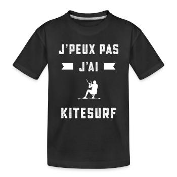 je peux pas j'ai Kitesurf kitesurfeur cadeau - T-shirt bio Premium Enfant - noir - Devant