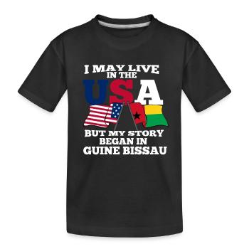 Guinée Bissau Amérique USA Cadeau - T-shirt bio Premium Enfant - noir - Devant