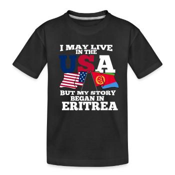 Eritrea Usa - Kinder Premium Bio T-Shirt - Schwarz - Vorne