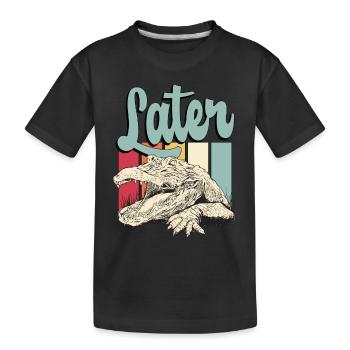 Alligator Hunting Later Retro Crocodile Hunting - Kinder Premium Bio T-Shirt - Schwarz - Vorne