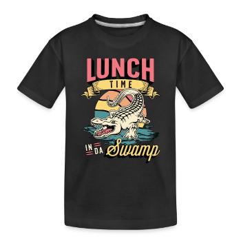 Alligator Hunting Lunch Time In Da Swamp Hunting - Kinder Premium Bio T-Shirt - Schwarz - Vorne