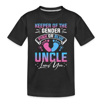 Baby Shower Genre Oncle Gardien Du Genre - T-shirt bio Premium Enfant - noir - Devant